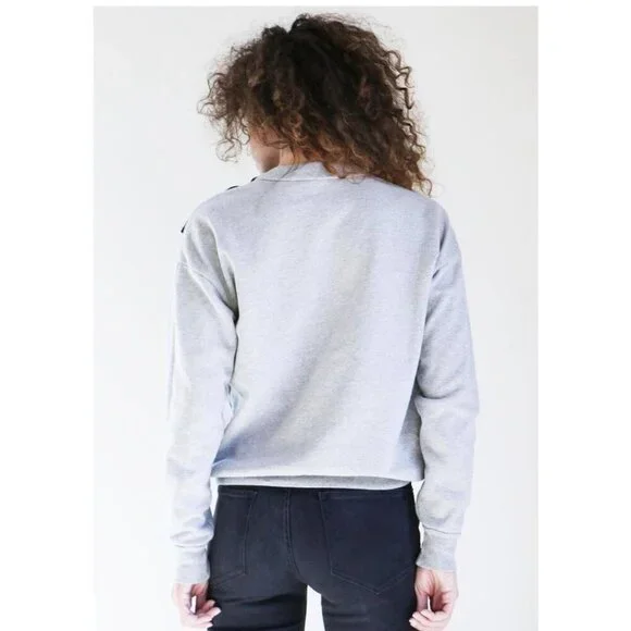 Frame Denim Bow Sweatshirt Crew Neck Pullover Casual NWT Size XS - Picture 2 of 13